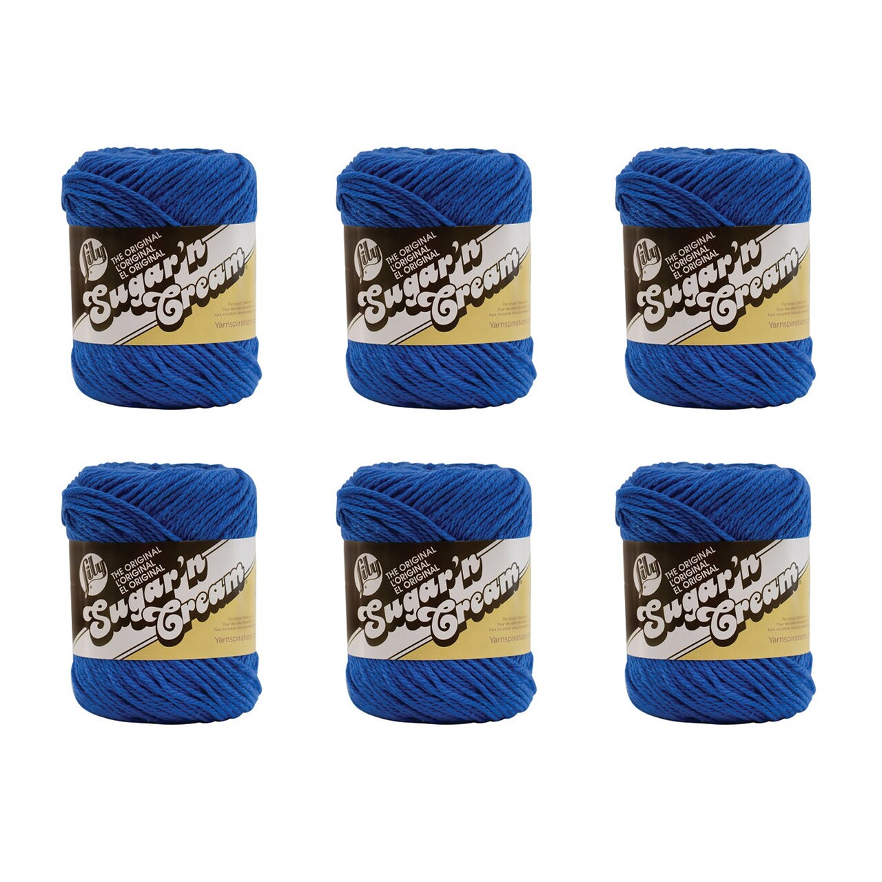 Lily Sugar'N Cream Dazzle Blue Yarn - 6 Pack of 71g/2.5oz - Cotton - 4 Medium (Worsted) - 120 Yards - Knitting/Crochet